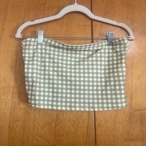 Weworewhat Green Gingham bathing suit Tube Top